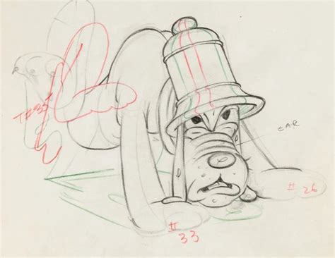 Walt Disney - Pluto, Vintage Production Drawing (c. - Catawiki