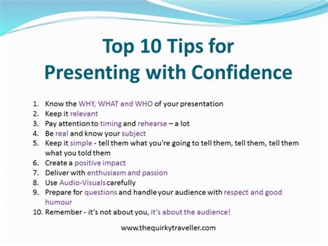 Top 10 Presentation Skills Tips - The Quirky Traveller Blog