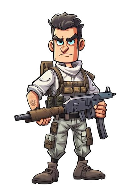 Premium AI Image | Cartoon character with a gun in his hand