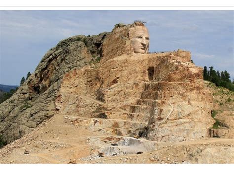 Crazy Horse Memorial, South Dakota, 11/21/2015. The horse's head is starting to be visible ...