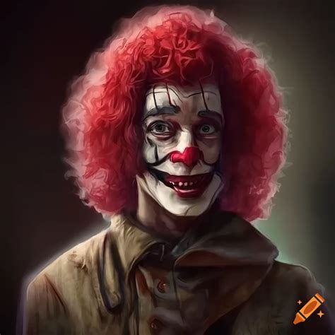 Horror clown digital art on Craiyon