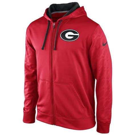 Nike Georgia Bulldogs KO Performance Full Zip Hoodie - Red | University ...