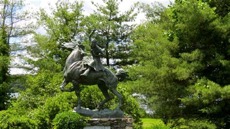 Equestrian statue of Sybil Ludington in NY Carmel US