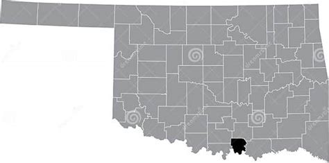 Location Map of the Marshall County of Oklahoma, USA Stock Vector ...