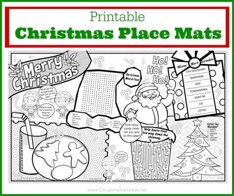 Entertain with this Adorable Printable Christmas Placemat