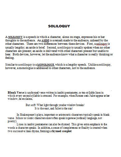 Soliloquy - 30+ Examples, Format, How to Write, PDF