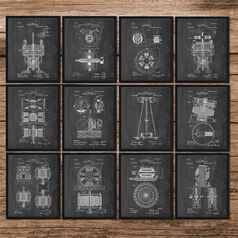 Tesla Patent Set of 12, Tesla Patent Set, Tesla Invention, T - Inspire ...