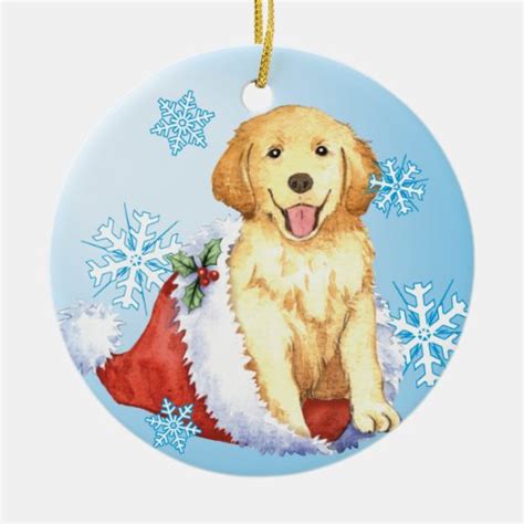 Happy Howliday Golden Retriever Christmas Tree Ornament