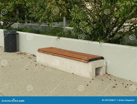 New Modern Bench in Park stock image. Image of rest - 259760827