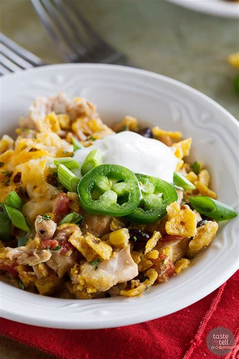Slow Cooker Cheesy Chicken and Frito Casserole - Taste and Tell