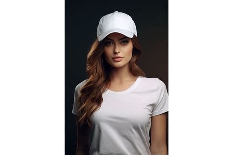 Female Wearing a White Cap Mockup Graphic by Illustrately · Creative Fabrica