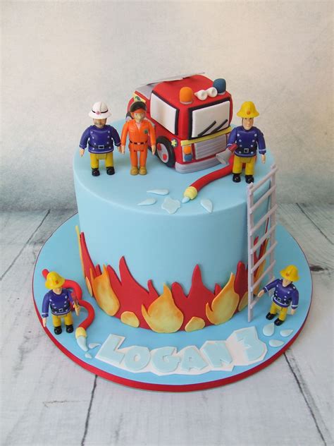 21+ Wonderful Image of Fireman Birthday Cake Fireman Birthday Cake Pin ...