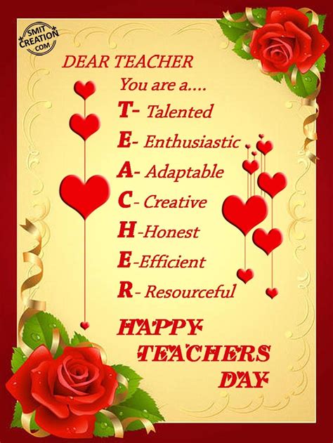 Teacher is a Person who always helps everybody to get the knowledge and always stands beside the ...