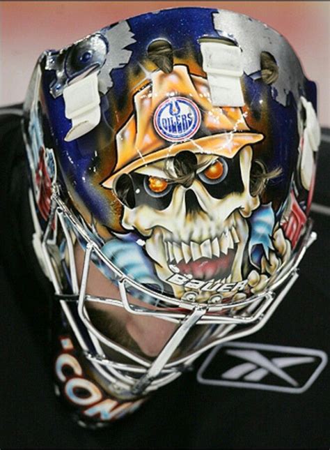 Ty Conklin, Edmonton Oilers mask | Goalie mask, Hockey mask, Hockey goalie