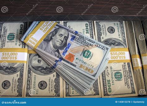 $100 Dollar Bills Stacks - Stacks Of Money On The Table Stock Photo ...