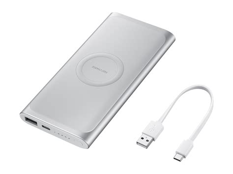 Wireless Charger Portable Battery, Silver Mobile Accessories - EB-U1200CSEGUS | Samsung US