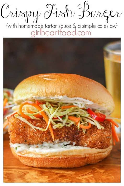 This crispy fish burger recipe has lightly coated panko cod fillets, a homemade tartar sauce and ...