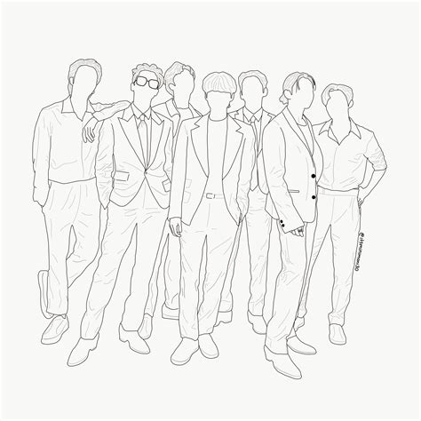 Bts Group Outline Drawing