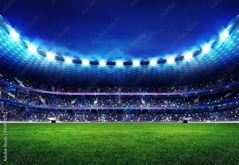 modern football stadium with fans in the stands Stock Illustration | Adobe Stock