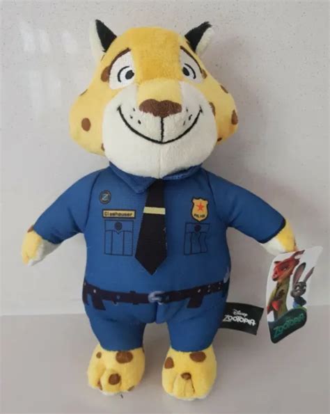 DISNEY ZOOTOPIA OFFICER CLAWHAUSER Plush Soft Toy 26cm Tiger police ...