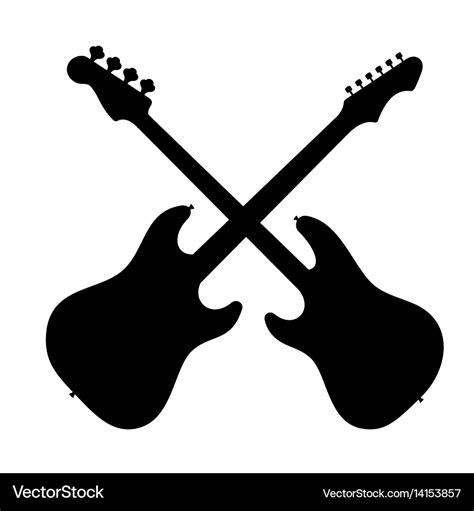 Silhouette of two guitars Royalty Free Vector Image