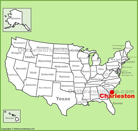 Charleston location on the U.S. Map