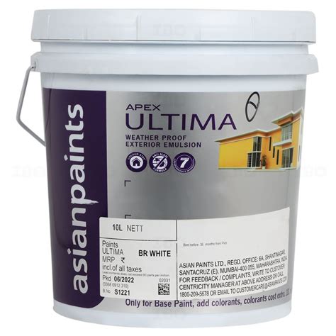 Buy Asian Paints Apex Ultima 10 L Exterior Emulsion Base On Store Best ...