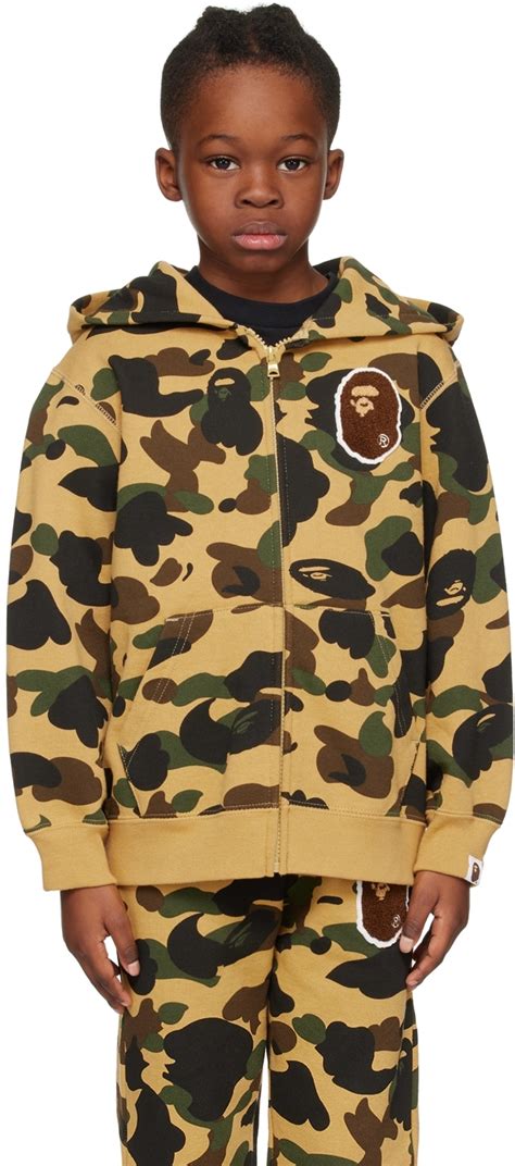 Kids Yellow Ape Head Patched Hoodie by BAPE | SSENSE