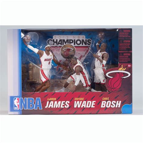 Pack 3 figuras Campeones NBA Miami Heat. James/Wade/Bosh McFarlane