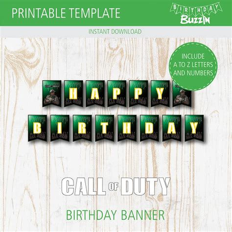 Call of Duty Birthday Party Printables Pack Decorations W/ - Etsy