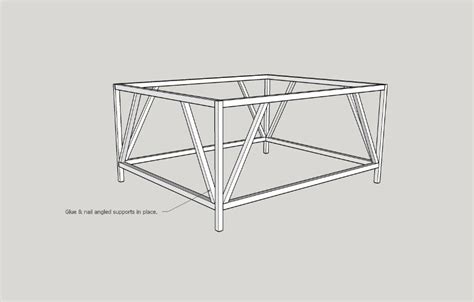 Attach Angled Supports | Diy farmhouse coffee table, Coffee table square, Modern farmhouse ...