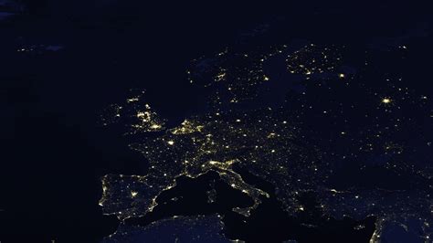 Map showing the artifical lights in europe at night. [3334x1875] : MapPorn