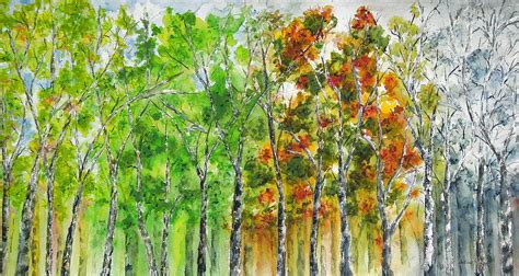 Four Seasons Painting by Jo Anne Wyatt