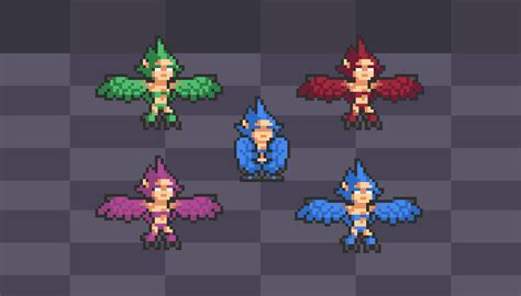 2D Pixel Art Harpy Sprites by Elthen's Pixel Art Shop