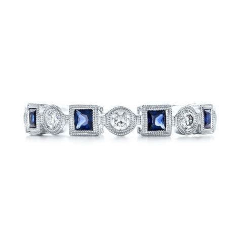 Stackable Diamond And Blue Sapphire Eternity Band #101874 - Seattle Bellevue | Joseph Jewelry