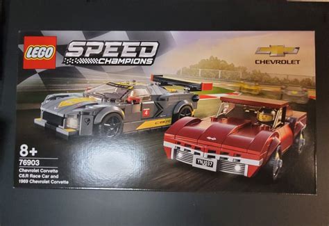 Lego 76903 - Speed Champions Chevrolet Corvette C8.R Race Car and 1969 Chevrolet Corvette ...