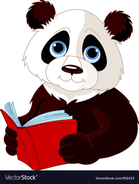 Panda reading a book Royalty Free Vector Image