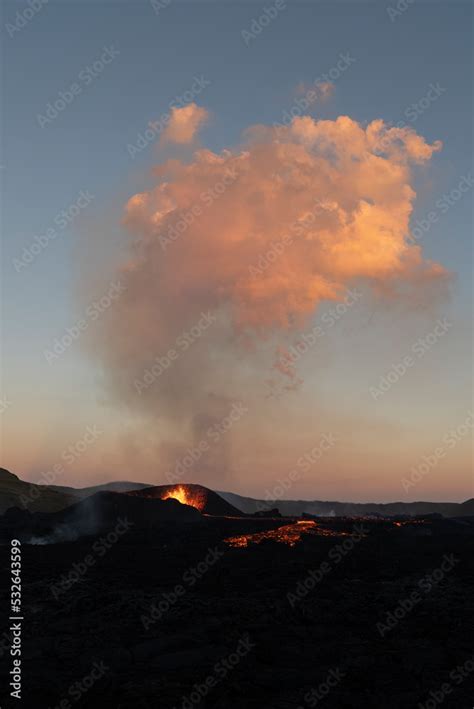 Volcano Fagradalsfjall in Iceland Stock Photo | Adobe Stock