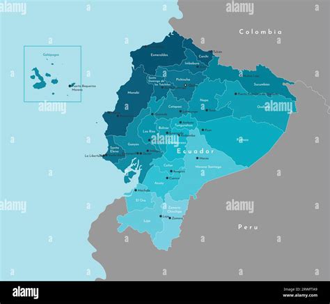 Vector modern illustration. Simplified administrative map of Ecuador ...