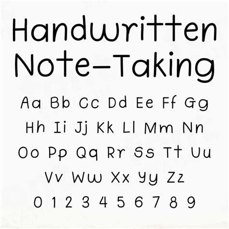 Handwritten Note Taking Font - Instant Download