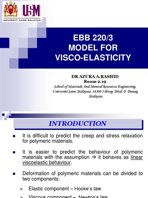 3.Model Visco-elasticity.ppt | Viscoelasticity | Solid Mechanics