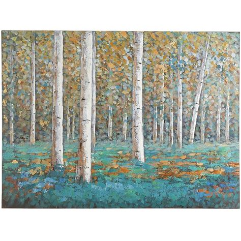 Birch Trees Art - Teal | Birch tree art, Tree art, Nature canvas painting