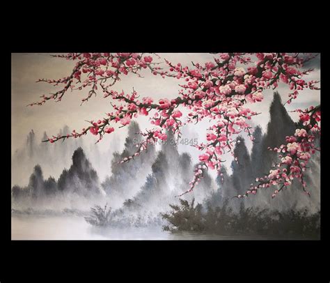 Modern Wall Art Paintings Art Prints On Canvas Japanese Cherry Blossom ...