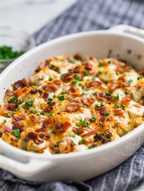 Cauliflower Casserole {with Cream Cheese and Bacon} – WellPlated.com