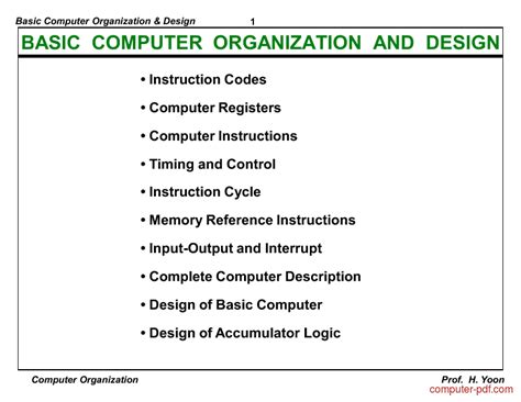 [PDF] Basic Computer Organization & Design free tutorial for Beginners