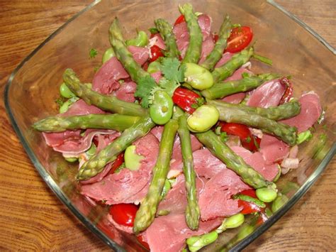 Recette salade de feves aux asperges vertes et magret de canard