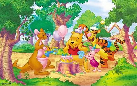 Winnie The Pooh Cartoon Birthday Cake Birthday Celebration With Friends ...