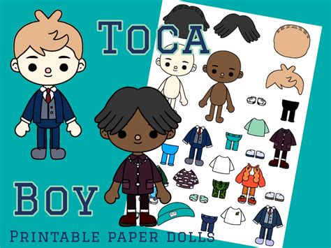 Toca Boca BOY Paper Doll / Toca Boca Papercraft / Quiet Book - Etsy ...