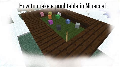 How to make a pool table in Minecraft David Gameplays 2 - YouTube