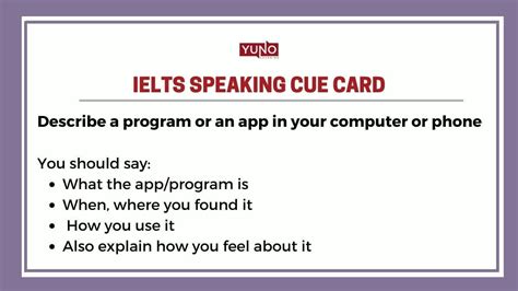 IELTS Speaking Task: Cue Card Question With Sample Answer on Program ...